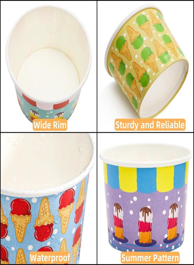 Cididu 240 Pack Paper Ice Cream Cups, 8 Oz Disposable Dessert Snack Bowls, Parties Suppliers Treat Cups for Hot and Cold Food, Soup, Fruits, Frozen Yogurt, Christmas, Party, Picnic - Image 4